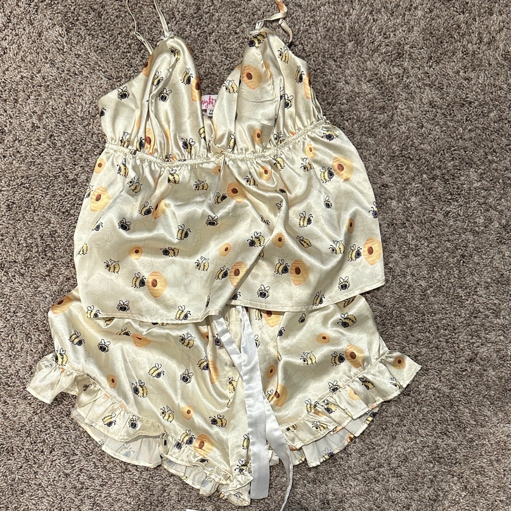 Elegant Floral Satin Pajama Set